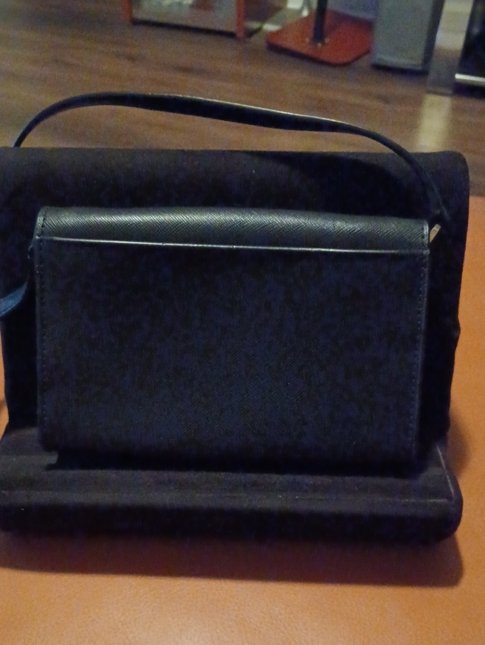 > kate spade Black Saffiano Leather Continental Sholder Bag with Gold Logo - Picture 7 of 11